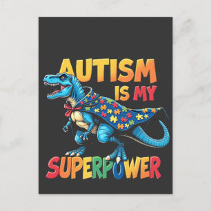 Autismus ist meine Supermacht Dinosaurier Autismus Postkarte