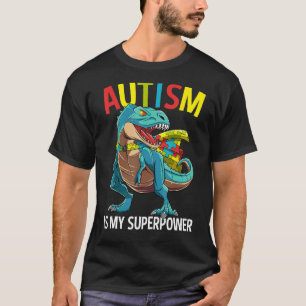 Autismus ist meine Supermacht Dinosaurier Puzzle P T-Shirt