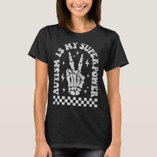 Autismus ist meine Supermacht Groovy Autismus Awar T-Shirt