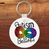 Autismus ist schön | Rainbow Infinity Symbol Key Schlüsselanhänger (Rückseite)