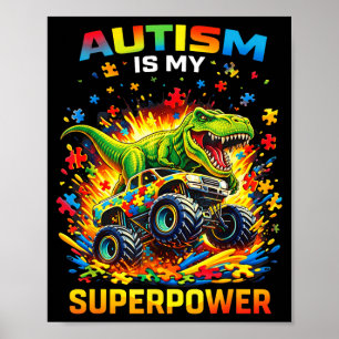 Autismus ist Superpower Dinosaurier T Rex Lastwage Poster