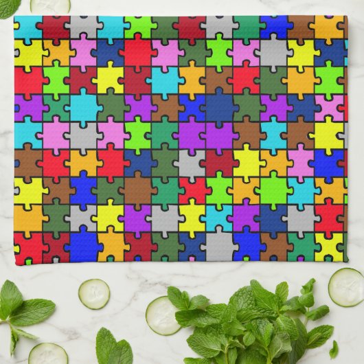 Autismus jigsaw geschirrtuch (Gefaltet)
