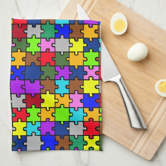 Autismus jigsaw geschirrtuch (Viertel Falte)