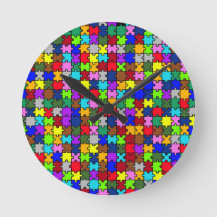 Autismus Jigsaw Runde Wanduhr