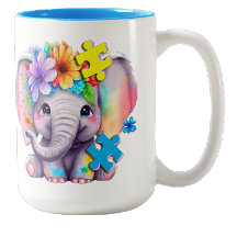 Autismus-Kaffeetasse-Elefant