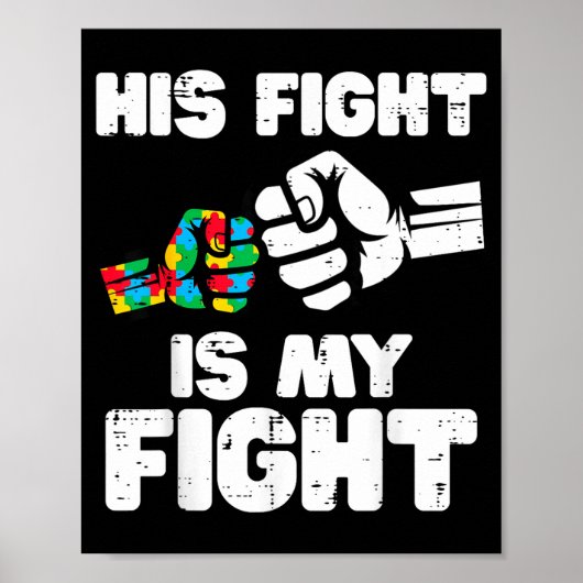 Autismus Kampf ist Kampf Asd-Bewusstsein Vater Mut Poster (Vorne)