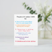 Autismus KANN sein. Postkarte (Stehend Vorderseite)