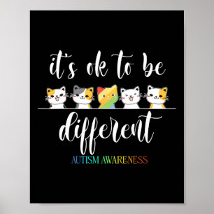 Autismus Katze Es ist ok, anders lustig autistisch Poster