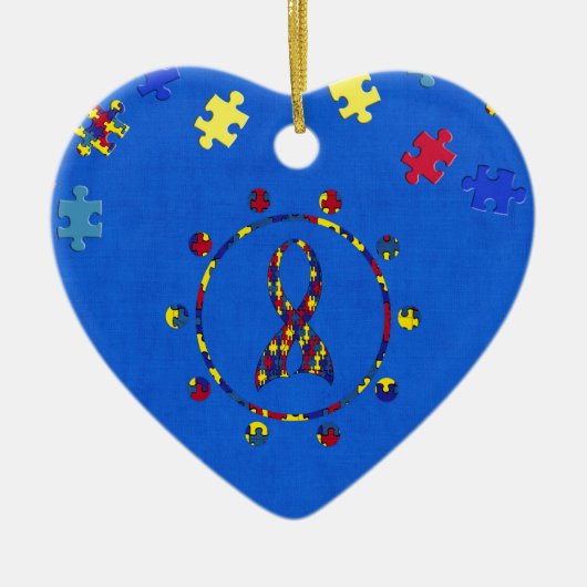 Autismus Keramik Ornament (Vorne)