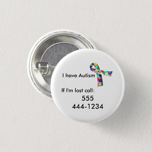 Autismus-Kind-Identifikation Button (Vorne & Hinten)