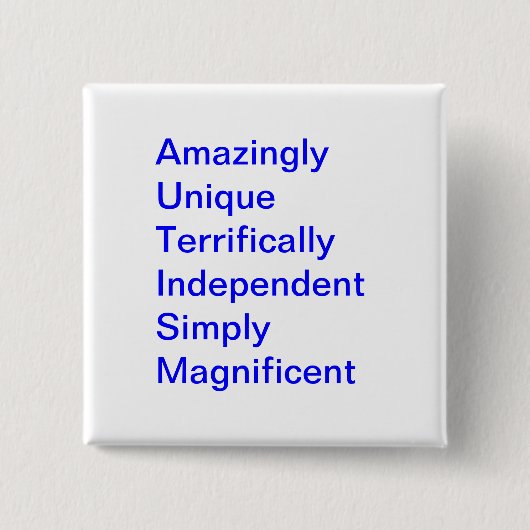 Autismus-Knopf - Quadrat Button (Vorderseite)