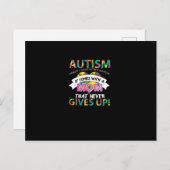 Autismus kommt nicht mit einem Handbuch, sondern m Ankündigungspostkarte (Vorne/Hinten)