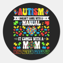 Autismus kommt nicht mit einem Handbuch, sondern m Runder Aufkleber