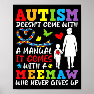 Autismus Kommt Nicht Mit Einer Anleitung Meemaw Gi Poster