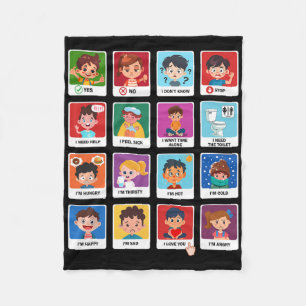 Autismus Kommunikation Karten Kinder Emotionen Red Fleecedecke