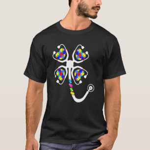 Autismus-Krankenschwester-Herz-Stethoskop-Puzzle A T-Shirt