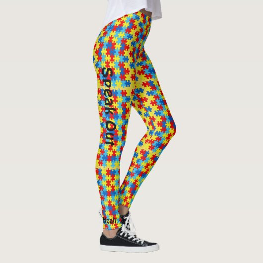 Autismus Leggings Puzzle Yoga-Übungspants (Rechts)