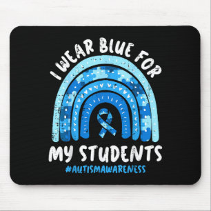 Autismus-Lehrer tragen Blau für Schüler ASD-Bewuss Mousepad
