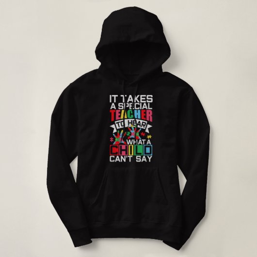 Autismus Lehrerin Puzzle Piece Spezielles Kind Fra Hoodie (Design vorne)