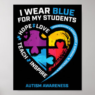 Autismus Lehrerin Shirts Männer Frauen Lehrerin Au Poster