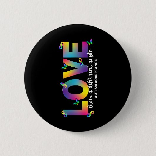 Autismus-Liebe aus einem anderen Angellack Button (Vorderseite)