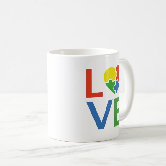 Autismus-Liebe Kaffeetasse (VorderseiteRechts)