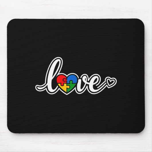 Autismus-Liebe-Puzzle-Herz-Bewusstsein Mousepad (Vorne)