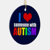 Autismus Liebe Regenbogenfamilie Unterstützung far Keramik Ornament (Rechts)