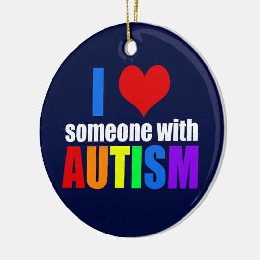 Autismus Liebe Regenbogenfamilie Unterstützung far Keramik Ornament (Links)