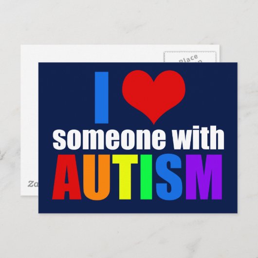 Autismus Liebe Regenbogenfamilie Unterstützung far Postkarte (Vorne/Hinten)