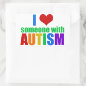 Autismus Liebe Regenbogenfamilie Unterstützung far Rechteckiger Aufkleber (Tasche)