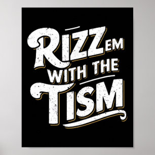 Autismus lustige Vintage Rizz Em mit Tism Meme Au Poster