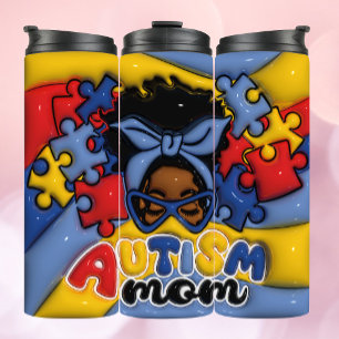 Autismus Mama 3D Inflated Tumbler Thermosbecher