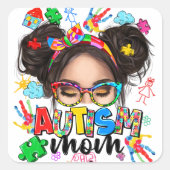 "Autismus Mama" Aufkleber auf dem Platz (Vorderseite)