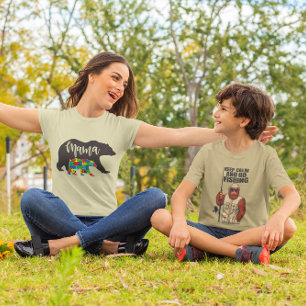 Autismus-Mama-Bär mit Bärenjungen T-Shirt