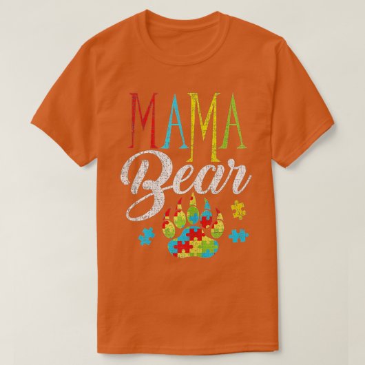 Autismus Mama Bear Puzzle Piece Kinderwunder T-Shirt (Design vorne)