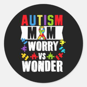 Autismus Mama Besorgnis erregend VS Wonder Behinde Runder Aufkleber