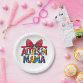 Autismus Mama Bow Coquette Mama Autismus Bewusstse Pappteller (Party)