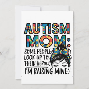 Autismus Mama Einige Leute schauen ihren Helden zu Einladung