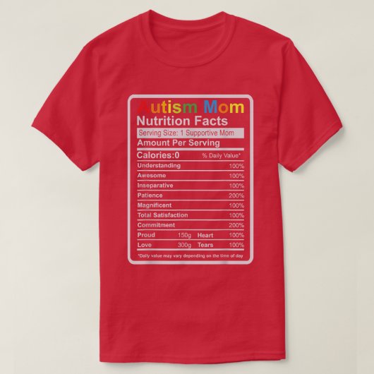 Autismus Mama Ernährung Fakten ADHD Autismus Bewus T-Shirt (Design vorne)