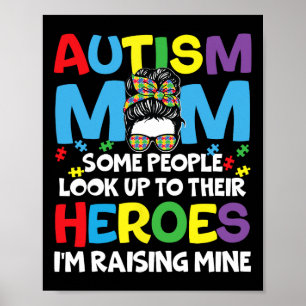 Autismus-Mama erzieht Helden Unordentlicher Dutt A Poster