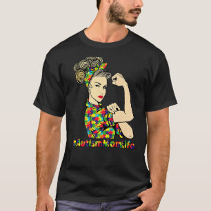 Autismus-Mama Frauen Mama Leben Unordentlicher Dut T-Shirt