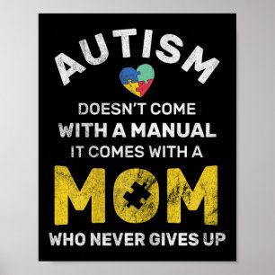 Autismus Mama gibt nie Autismus Bewusstsein Autist Poster