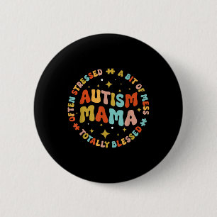 Autismus Mama Groovy Autismus Bewusstsein Inspirat Button