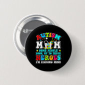 Autismus Mama Hero Mutter Sohn Autismus Auszeichnu Button (Vorne & Hinten)