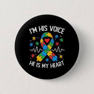 Autismus Mama Ich bin seine Stimme, er ist mein He Button