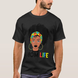 Autismus Mama Life Bandana Motheru2019s Day Afro A T-Shirt