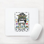 Autismus Mama Life Messy Bun gebleicht Muttertag Mousepad (Mit Mouse)