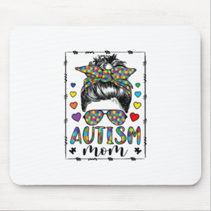 Autismus Mama Life Messy Bun gebleicht Muttertag Mousepad