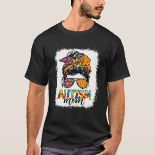Autismus Mama Life Messy Bun Hexe Horror Halloween T-Shirt
